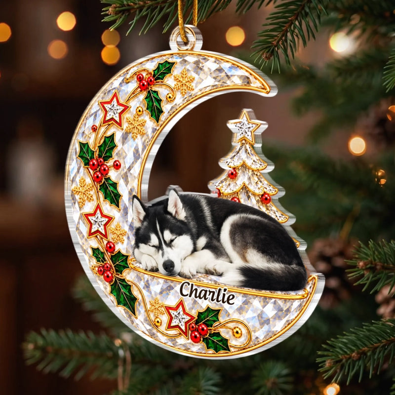 Custom Pet Memorial Photo Christmas Keepsake Gifts For Dog And Cat Lovers - Personalized Acrylic Ornament