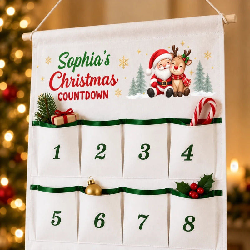 Custom Name Christmas Countdown Gifts for Kids - Personalized Fabric Advent Calendar