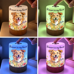 Custom Pet Photo Name Memorial Dog Gifts - Personalized Dimmable Touch Night Light