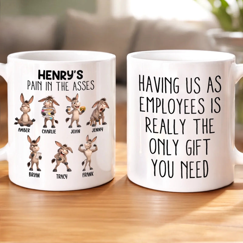 Custom Name Funny Donkey Employee Gifts For Boss, Coworkers - Personalized Mug