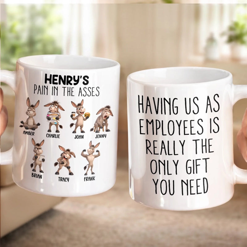 Custom Name Funny Donkey Employee Gifts For Boss, Coworkers - Personalized Mug