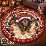 Custom Pet Photo Christmas Dog Decor Gifts For Dog And Cat Lovers, Pet Lovers - Personalized Quilted Round Mat