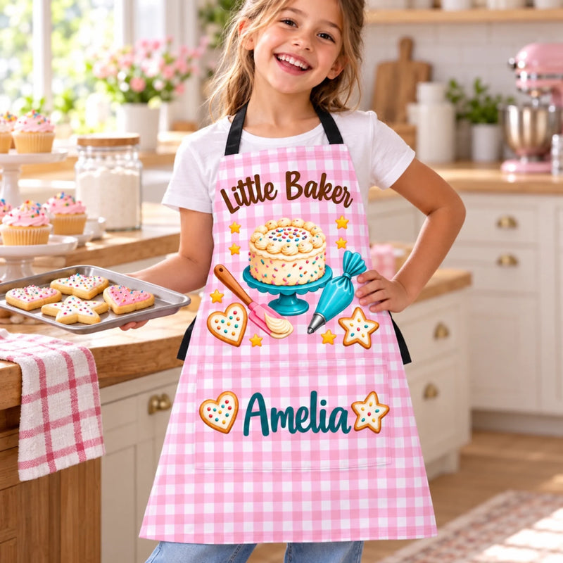 Custom Name Kids Cooking Gifts For Kids - Personalized Apron With Pocket