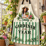 Custom Photo Floral Gifts For Gardeners - Personalized Apron With Pocket
