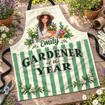 Custom Photo Floral Gifts For Gardeners - Personalized Apron With Pocket