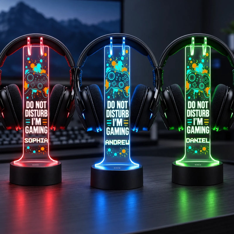 Custom Name Gaming Gifts for Gamers - Personalized Headphone Stand