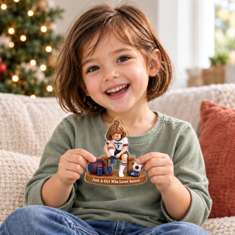 Custom Photo Soccer Gifts for Kids - Personalized Acrylic Ornament