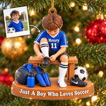 Custom Photo Soccer Gifts for Kids - Personalized Acrylic Ornament