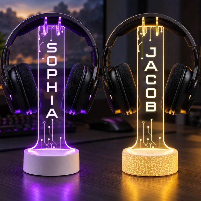 Custom Name Cyber Gaming Gifts for Gamers - Personalized Headphone Stand