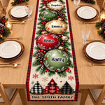 Custom Name Christmas Family Gathering Decor - Personalized Table Runner