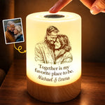 Custom Photo Couple Gifts For Husband And Wife, Him And Her - Personalized Dimmable Touch Night Light
