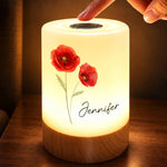 Custom Name Flower Decor Gifts For Women - Personalized Dimmable Touch Night Light