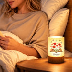 Custom Name Book Lover Floral Gifts For Book Lovers, Bookworms, Readers - Personalized Dimmable Touch Night Light