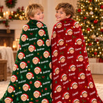 Custom Photo Name Christmas Gifts for Kids - Personalized Blanket
