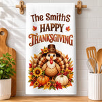 Custom Name Thanksgiving Harvest Gifts For Families - Personalized Kitchen Towel