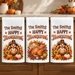 Custom Name Thanksgiving Harvest Gifts For Families - Personalized Kitchen Towel