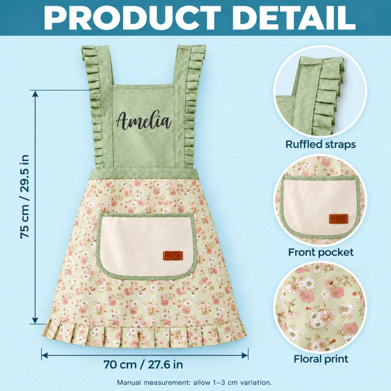 Custom Name Floral Gardening Gifts For Women - Personalized Flower Apron