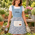 Custom Name Floral Gardening Gifts For Women - Personalized Flower Apron