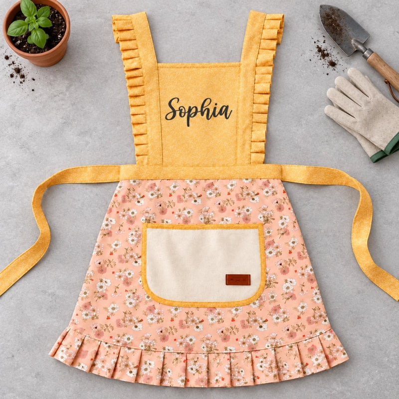 Custom Name Floral Gardening Gifts For Women - Personalized Flower Apron