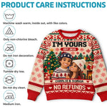 Custom Photo Funny Christmas Couple Gifts For Husband And Wife, Him And Her - Personalized Ugly Sweatshirt