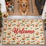 Custom Pet Photo Christmas Welcome Gifts For Dog And Cat Lovers - Personalized Decorative Mat