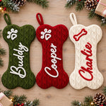 Custom Name Christmas Pet Gifts For Dog Lovers - Personalized Christmas Bone Stockings