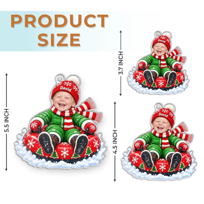 Custom Photo Christmas Gifts for Family - Personalized Acrylic Ornament