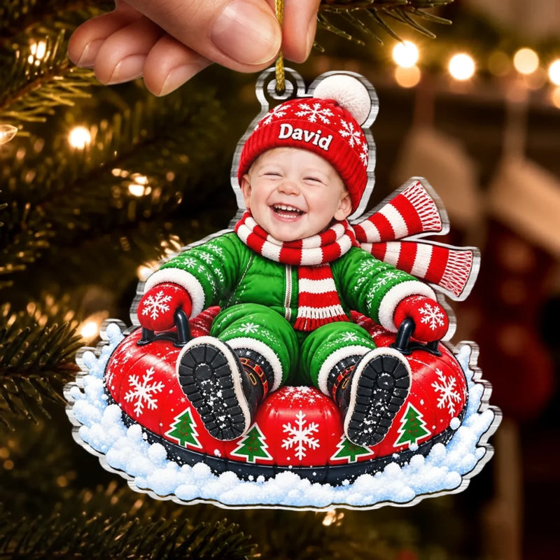 Custom Photo Christmas Gifts for Family - Personalized Acrylic Ornament