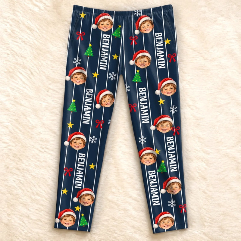 Custom Photo Santa Face Family Christmas Gifts - Personalized Pajama Pants