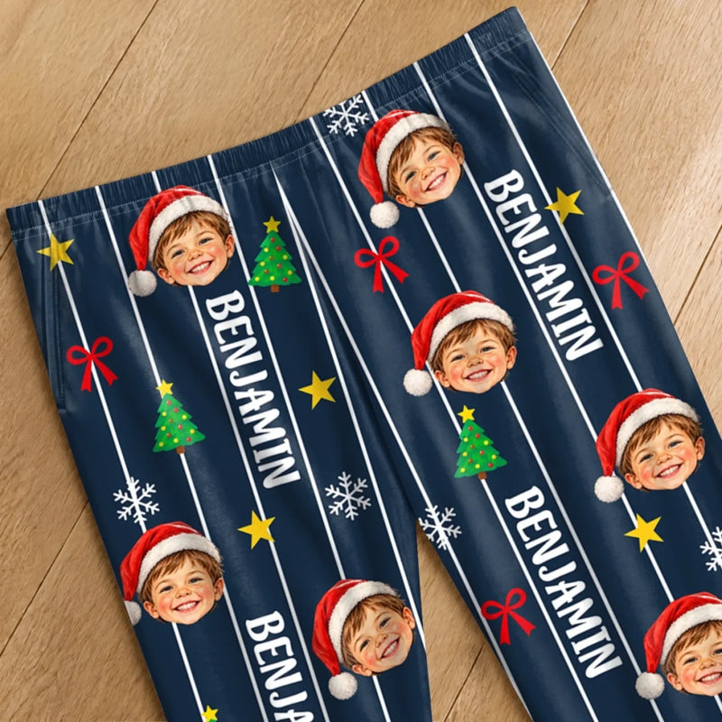 Custom Photo Santa Face Family Christmas Gifts - Personalized Pajama Pants