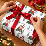 Custom Photo and Name Christmas Gifts for Family - Personalized Wrapping Paper
