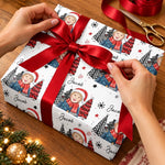 Custom Photo and Name Christmas Gifts for Family - Personalized Wrapping Paper
