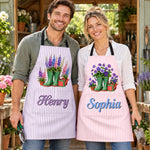 Custom Name Gardening Gifts For Gardeners, Family, Kids - Personalized Apron With Pocket