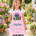 Custom Name Gardening Gifts For Gardeners, Family, Kids - Personalized Apron With Pocket
