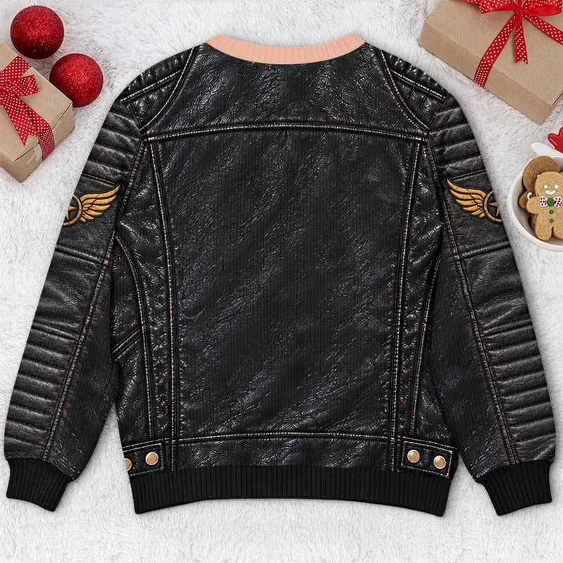 Custom Name Funny Biker Christmas Gifts for Couples - Personalized Ugly Sweatshirt