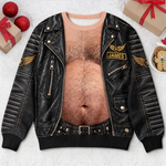 Custom Name Funny Biker Christmas Gifts for Couples - Personalized Ugly Sweatshirt