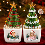 Custom Photo and Name Christmas Tree Keepsake for Kids - Personalized Glass Everlasting Christmas