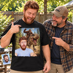 Custom Photo Funny Dinosaur Adventure Gifts for Men - Personalized Comfort T-Shirt