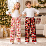 Custom Photo Santa Face Buffalo Plaid Family Christmas Gifts - Personalized Pajama Pants
