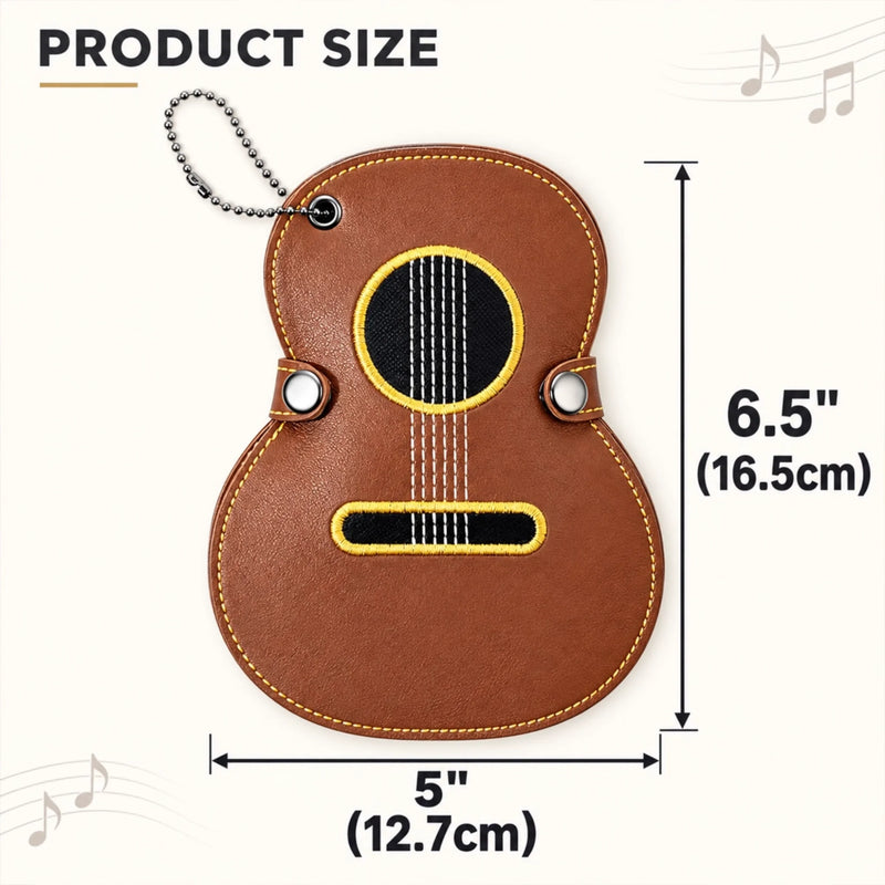 Custom Initials Guitar Lover Gift - Personalized Guitar-Shaped Picks Storage Case