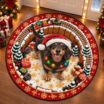 Custom Pet Photo Dog Christmas Wonderland Gifts For Dog And Cat Lovers, Pet Lovers - Personalized Quilted Round Mat