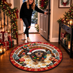Custom Pet Photo Dog Christmas Wonderland Gifts For Dog And Cat Lovers, Pet Lovers - Personalized Quilted Round Mat