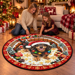 Custom Pet Photo Dog Christmas Wonderland Gifts For Dog And Cat Lovers, Pet Lovers - Personalized Quilted Round Mat