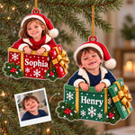 Custom Photo Gift Box Christmas Keepsake for Kids - Personalized Acrylic Ornament