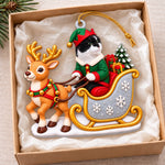 Custom Photo Christmas Reindeer Sleigh Gifts for Kids - Personalized Acrylic Ornament