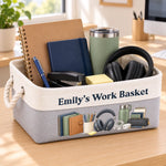 Custom Name Work Basket Office Gifts For Coworker - Personalized Storage Basket