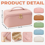 Custom Photo Floral Name Gifts for Women and Girls - Personalized PU Leather Travel Toiletry Bag