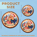 Custom Couple Photo Christmas Gifts - Personalized Wooden Ornament