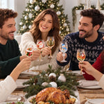 Custom Christmas Santa Snowman Wine Glasses Gifts For Family - Personalized Christmas Wine Glasses Set