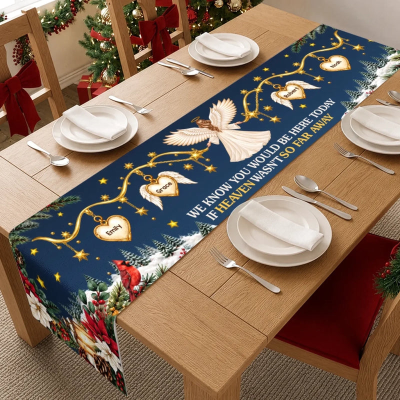 Custom Name Christmas Memorial Angel Decor - Personalized Table Runner